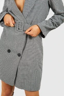 Vestito Blazer In Pied-de-poule Con Cintura 7 Vestito Blazer In Pied-de-poule Con Cintura -Negozio al dettaglio Vestiti gzz33498 black xl 3