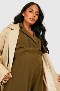 Vestito Scaldacuore Midi Premaman Con Stampa Leopardata -Negozio al dettaglio Vestiti gzz33650 khaki xl 3