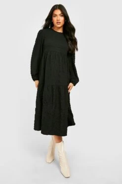 Vestito Grembiule Midi Premaman Con Trama -Negozio al dettaglio Vestiti gzz33657 black xl 2