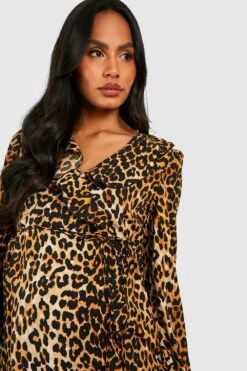 Vestito Grembiule Premaman Con Volant -Negozio al dettaglio Vestiti gzz33659 leopard xl 3