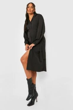 Vestito Camicia Midi Premaman Classico -Negozio al dettaglio Vestiti gzz33664 black xl 2