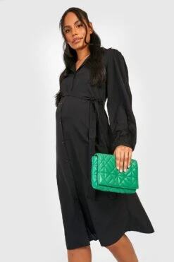 Vestito Camicia Midi Premaman Classico -Negozio al dettaglio Vestiti gzz33664 black xl 3