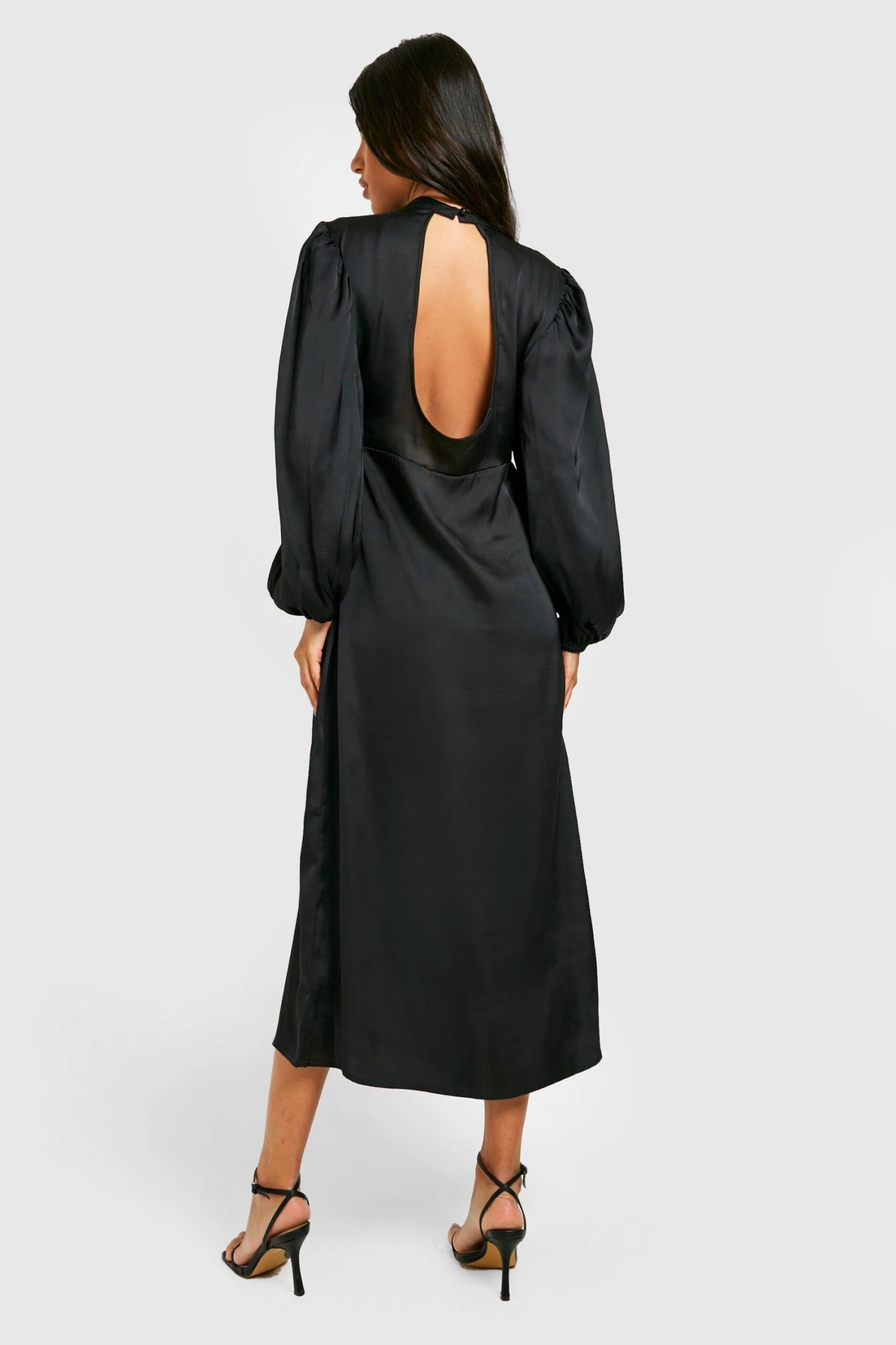 Vestito Longuette Premaman Classico Aperto Sul Retro In Raso 2 Vestito Longuette Premaman Classico Aperto Sul Retro In Raso - immagine 2