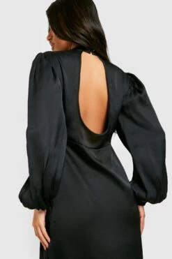 Vestito Longuette Premaman Classico Aperto Sul Retro In Raso 7 Vestito Longuette Premaman Classico Aperto Sul Retro In Raso -Negozio al dettaglio Vestiti gzz33680 black xl 3