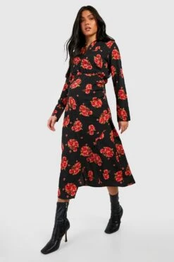 Vestito Longuette Premaman Classico Con Stampa