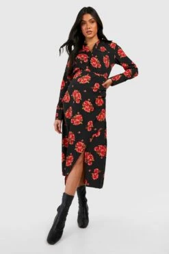 Vestito Longuette Premaman Classico Con Stampa -Negozio al dettaglio Vestiti gzz33681 black xl 2