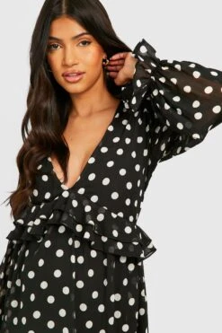 Vestito Midi Premaman Classico In Chiffon Con Volant E Stampa -Negozio al dettaglio Vestiti gzz33684 black xl 2