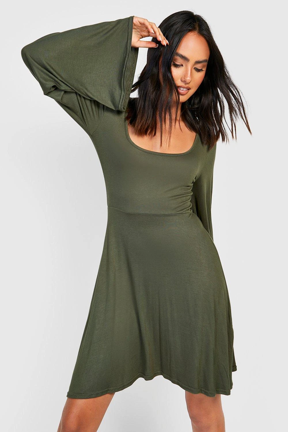 Vestito Skater Con Maniche Svasate 3 Vestito Skater Con Maniche Svasate - immagine 3