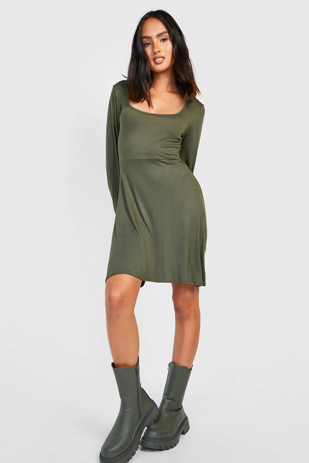 Vestito Skater Con Maniche Svasate 4 Vestito Skater Con Maniche Svasate - immagine 4