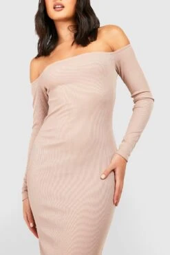 Vestito Longuette A Coste Con Spalle Scoperte 7 Vestito Longuette A Coste Con Spalle Scoperte -Negozio al dettaglio Vestiti gzz34111 stone xl 3