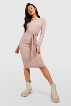 Vestito Midi Monospalla A Coste Con Cintura 6 Vestito Midi Monospalla A Coste Con Cintura -Negozio al dettaglio Vestiti gzz34121 stone xl 2