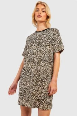 Vestito T-shirt Leopardato
