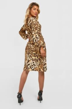 Vestito Midi Con Stampa Animalier E Maniche Ampie -Negozio al dettaglio Vestiti gzz34483 animal xl 1