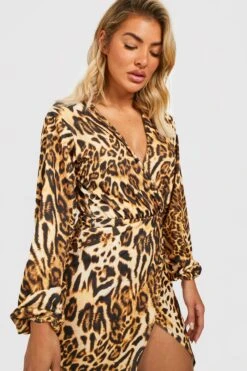 Vestito Midi Con Stampa Animalier E Maniche Ampie -Negozio al dettaglio Vestiti gzz34483 animal xl 3