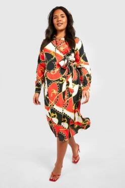 Vestito Midi Scaldacuore Plus Size Con Stampa