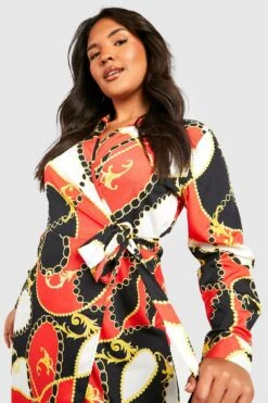 Vestito Midi Scaldacuore Plus Size Con Stampa -Negozio al dettaglio Vestiti gzz34577 black xl 3