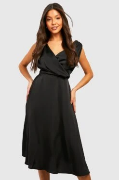 Vestito Scaldacuore Midi In Raso Con Scollo A Cappuccio 6 Vestito Scaldacuore Midi In Raso Con Scollo A Cappuccio -Negozio al dettaglio Vestiti gzz34602 black xl 2