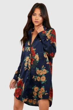 Vestito Camicia Oversize Con Stampa -Negozio al dettaglio Vestiti gzz34614 navy xl 2