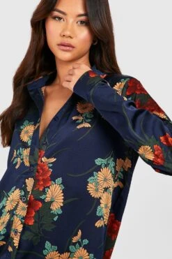 Vestito Camicia Oversize Con Stampa -Negozio al dettaglio Vestiti gzz34614 navy xl 3