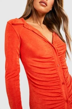 Vestito Midi Con Maniche A Sbuffo E Fondo Sceso -Negozio al dettaglio Vestiti gzz34658 orange xl 3