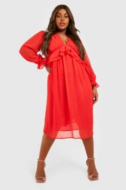 Vestito Skater Plus Size In Chiffon Con Stampa