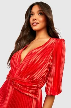 Vestito Maxi In Raso A Pieghe Con Maniche Ad Angelo -Negozio al dettaglio Vestiti gzz34900 cinnamon xl 3