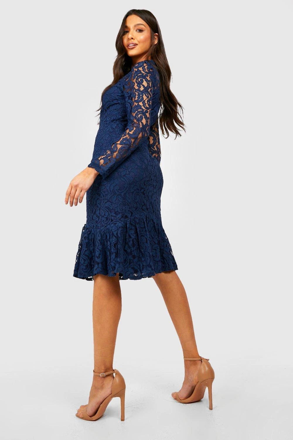 Vestito Midi A Collo Alto In Pizzo 2 Vestito Midi A Collo Alto In Pizzo - immagine 2