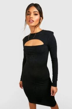 Vestito Midi Seducente Con Trama E Cut-out -Negozio al dettaglio Vestiti gzz35062 black xl 2