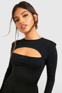 Vestito Midi Seducente Con Trama E Cut-out -Negozio al dettaglio Vestiti gzz35062 black xl 3