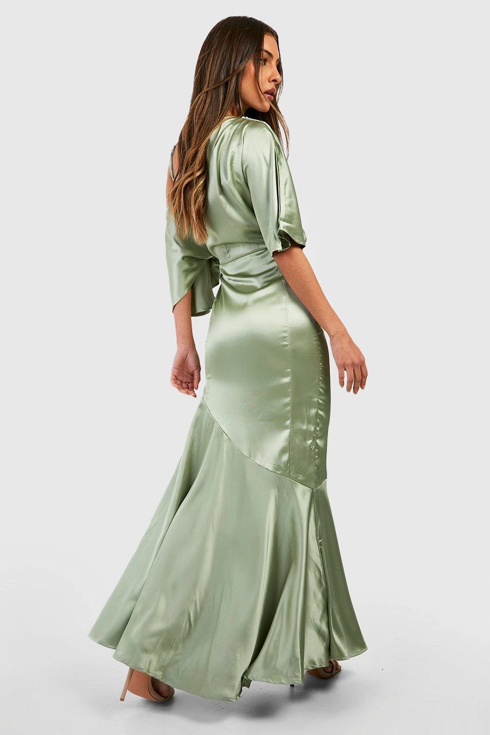 Vestito Maxi Da Cerimonia In Raso Con Spalle Scoperte 2 Vestito Maxi Da Cerimonia In Raso Con Spalle Scoperte - immagine 2