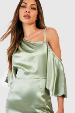 Vestito Maxi Da Cerimonia In Raso Con Spalle Scoperte 7 Vestito Maxi Da Cerimonia In Raso Con Spalle Scoperte -Negozio al dettaglio Vestiti gzz35356 sage xl 3