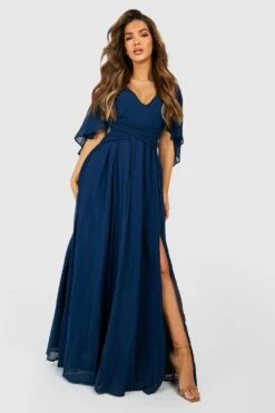 Vestito Maxi Da Cerimonia In Chiffon Con Mantella