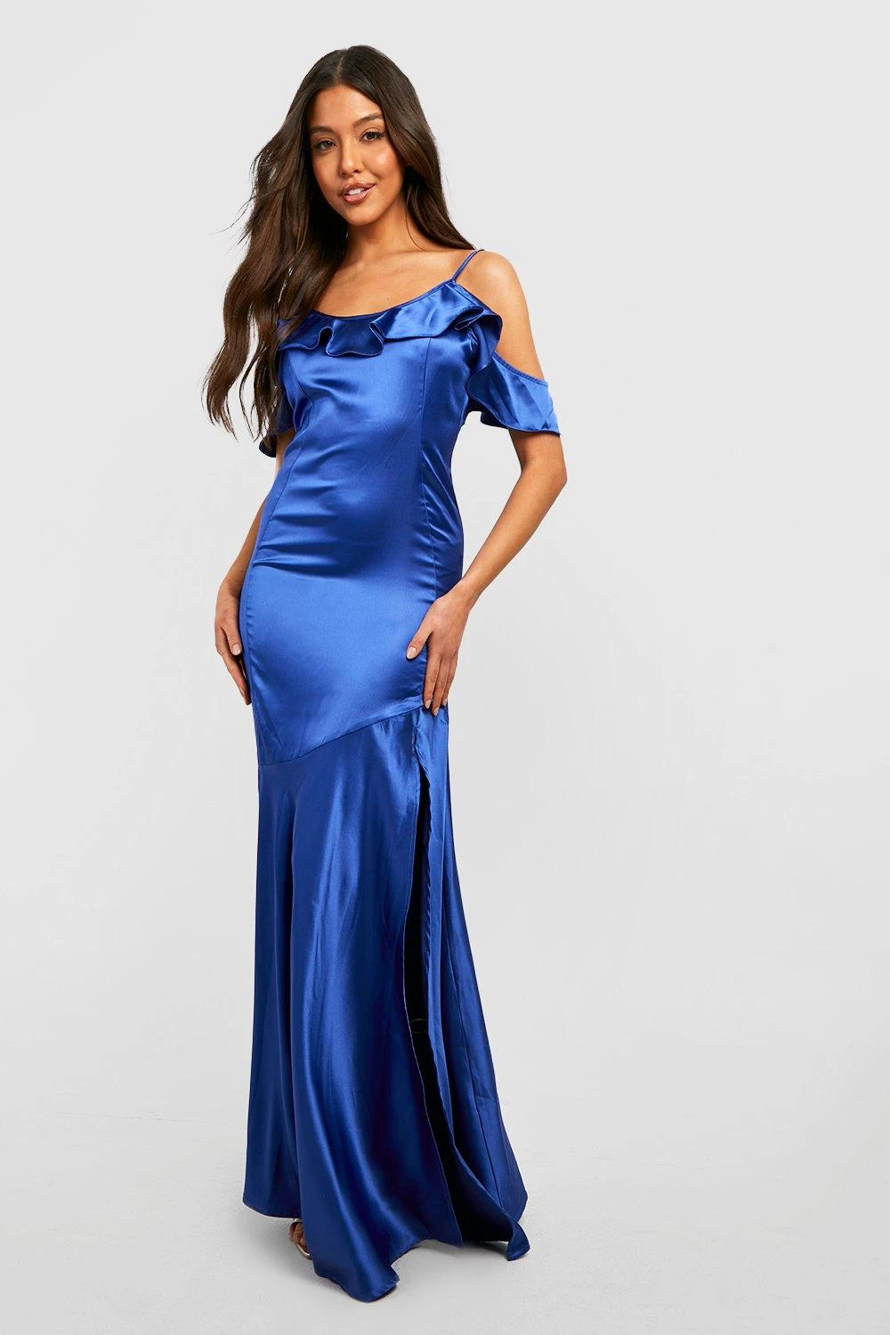 Vestito Maxi Da Cerimonia In Raso Con Arricciature 3 Vestito Maxi Da Cerimonia In Raso Con Arricciature - immagine 3