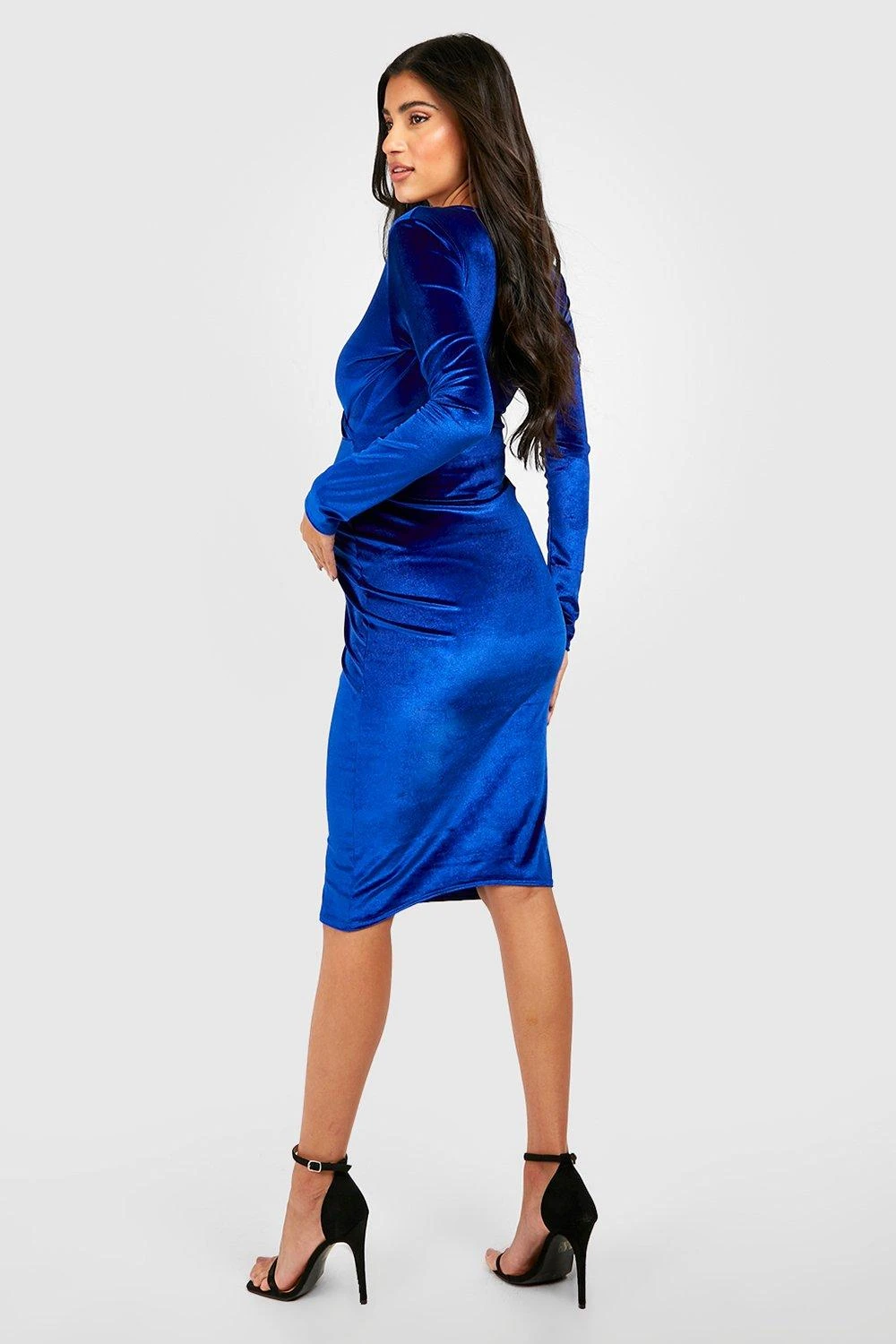 Vestito Scaldacuore Midi Premaman In Velluto 2 Vestito Scaldacuore Midi Premaman In Velluto - immagine 2