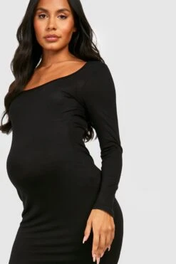 Vestito Midi Premaman Con Scollo Quadrato -Negozio al dettaglio Vestiti gzz35515 black xl 3