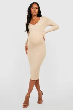 Vestito Longuette Premaman A Coste Con Scollo A V -Negozio al dettaglio Vestiti gzz35523 stone xl 2