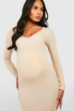 Vestito Longuette Premaman A Coste Con Scollo A V -Negozio al dettaglio Vestiti gzz35523 stone xl 3