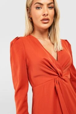 Vestito Da Cerimonia Con Dettagli Attorcigliati -Negozio al dettaglio Vestiti gzz35594 cinnamon xl 3