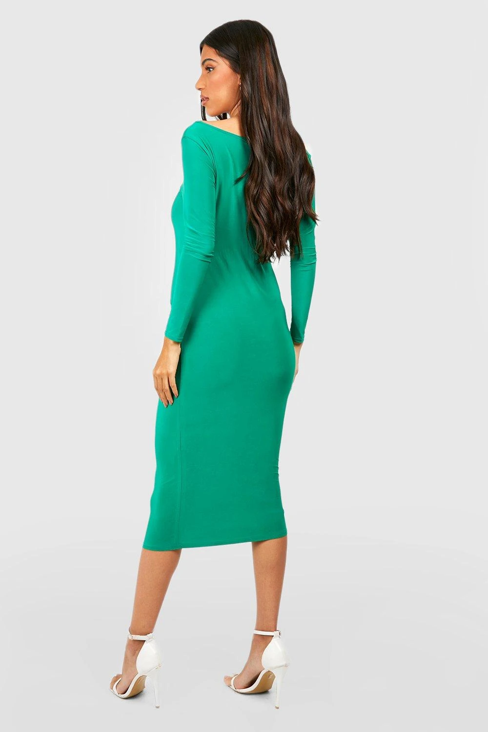 Vestito Midi Premaman Seducente Con Scollo Asimmetrico 2 Vestito Midi Premaman Seducente Con Scollo Asimmetrico - immagine 2