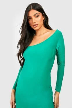Vestito Midi Premaman Seducente Con Scollo Asimmetrico 7 Vestito Midi Premaman Seducente Con Scollo Asimmetrico -Negozio al dettaglio Vestiti gzz35852 green xl 3