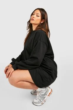 Vestito In Felpa Plus Size Oversize -Negozio al dettaglio Vestiti gzz35858 black xl 3