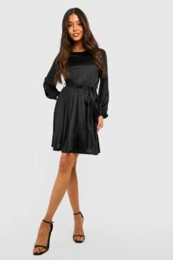 Vestito Skater Seducente In Raso Con Cintura 6 Vestito Skater Seducente In Raso Con Cintura -Negozio al dettaglio Vestiti gzz35883 black xl 2