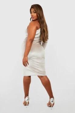 Vestito Midi Plus Size Asimmetrico In Velluto 5 Vestito Midi Plus Size Asimmetrico In Velluto -Negozio al dettaglio Vestiti gzz36538 champagne xl 1