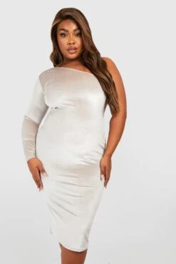 Vestito Midi Plus Size Asimmetrico In Velluto 6 Vestito Midi Plus Size Asimmetrico In Velluto -Negozio al dettaglio Vestiti gzz36538 champagne xl 2