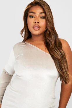 Vestito Midi Plus Size Asimmetrico In Velluto 7 Vestito Midi Plus Size Asimmetrico In Velluto -Negozio al dettaglio Vestiti gzz36538 champagne xl 3