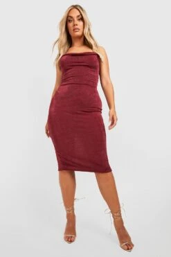 Vestito Midi Plus Size Seducente In Acetato