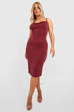 Vestito Midi Plus Size Seducente In Acetato -Negozio al dettaglio Vestiti gzz36743 wine xl 2