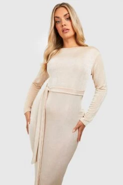 Vestito Maxi Plus Size Seducente In Acetato Laccetti In Vita -Negozio al dettaglio Vestiti gzz36744 stone xl 3