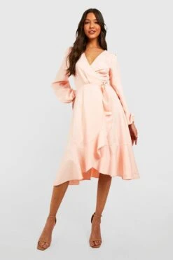 Vestito Skater Scaldacuore Midi In Crêpe Pesante Con Arricciature