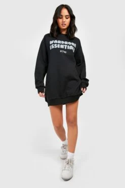 Vestito In Felpa Con Stampa Wardrobe Essentials -Negozio al dettaglio Vestiti gzz36943 black xl 2